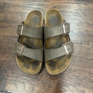 Birkenstock Brown Mules with Buckle Straps